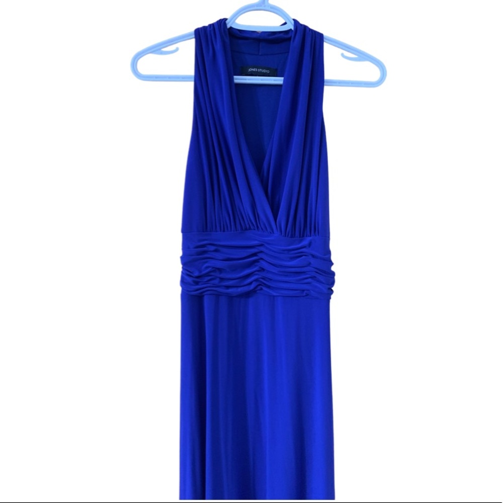 Floor length indigo dress - stretchy fits well